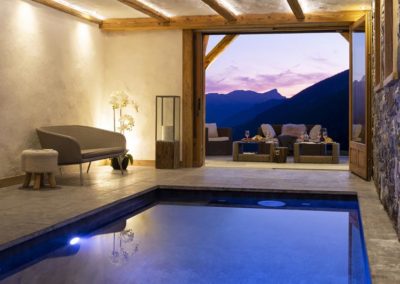 Location chalet luxe grand bornand avec piscine chauffee