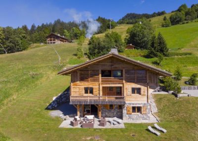 Vue aerienne location chalet ete envers des etoiles